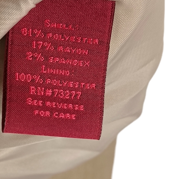 212 COLLECTION Tan Micro Print 2 Button Front Long Sleeve Blazer Career Jacket S - Picture 7 of 8